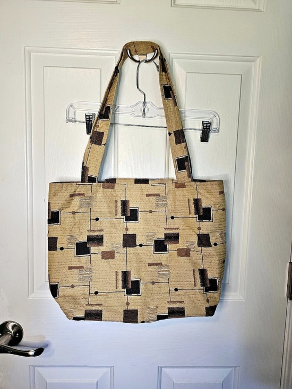 Suruchi Geometric Tote in Brown & Tan OS - Picture 5 of 15